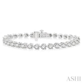 8 Ctw 3 Prong Round Cut Diamond Tennis Bracelet in 14K White Gold